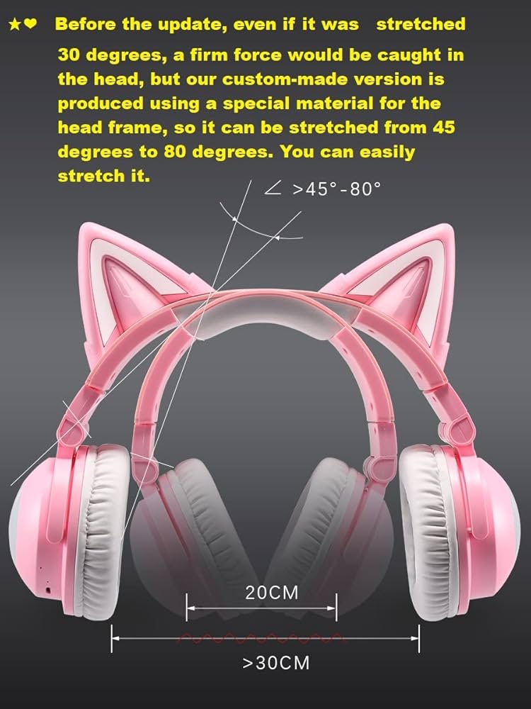 AXENT WEAR ネコ耳 ヘッドフォン Cat Ear Headphones Amazon.com: Axent Wear New Edition Wireless Cat Ear